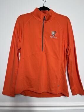 CUTTER & BUCK Bowling‎ Green-NWT-Ladies LARGE-Half Zip Orange Pullover-Football